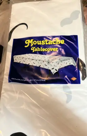 54097 Beistle Moustache Tablecover Of Size 54 Inch X 108 For Halloween Baby Shower Party Supply