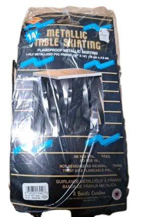 55048-bk Beistle Co 1-ply Fp Metallic Table Skirting - Black Case Of 7-