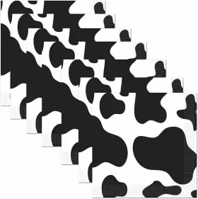 S58170az2 Beistle 32 Piece Cow Print Paper Beverage Napkins Farm 5 Inch X Black/white