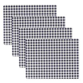 Benson Mills 22125 Cork Placemats Set Of 12 Inch X 16 Rectangular Gingham Check Navy