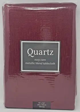 Benson Mills 721862289326 Quartz Easy Care Metallic Blend Tablecloth Red 70 Inch X 144 Oblong Holidays Xmas