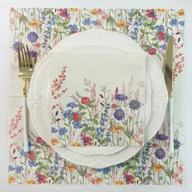 Besalily 757611004070 Floral Decorative Paper Napkins 20-count Disposable Cocktail Wedding
