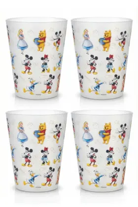 Amz-ds-ppc100-dis100 Best Brands Disney Reusable Plastic Cups 4 Pack 16 Oz Small 100 Frosted