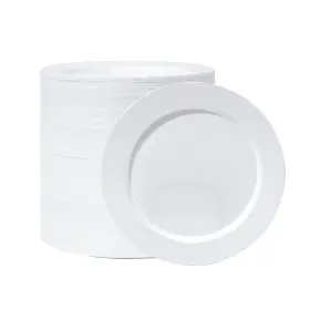 Bw-100-7-plate Bestwheat 100 Count 7 Inch White Plastic Plates Disposable Heavy Duty Salad D