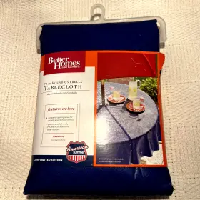Better Homes & Gardens 766686960853 And Blue Peva 70 Inch Round Umbrella Tablecloth With Zipper New