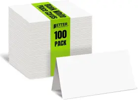 64649 Better Office Products 100 Pack Blank White Place Cards 2 X 3.5 In