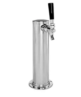 D4740 Beverage Factory Single Tap Chrome Draft Kegerator Beer Tower 2 1/2 Inch Diameter