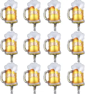Bieufbji 705353332357 Beer Cup Balloons Set Of 12 Festival Mug Cheers Foil Fit Fo