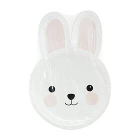Binaryabc B2732 8 Pcs Easter Bunny Rabbit Paper Plates Tableware Dessert Party Supplies Kit
