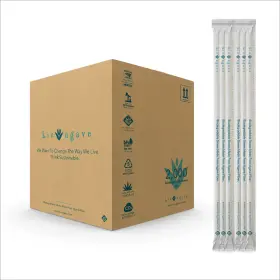 Bio Agave 860004738527 Standard Individually Wrapped Biodegradable 8.25 Inch Straws 2000 Pcs Pla