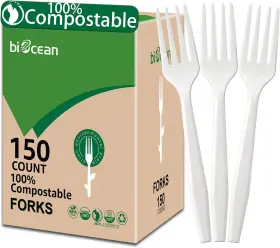 Biocean 313115849823 100% Compostable No Plastic Knives Forks Spoons Utensils The Heavyweight Heavy