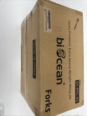Biocean 780854301422 100% Compostable No Plasric Forks. Case Of 1000