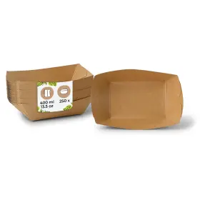 Dca06149 Biozoyg Eco-friendly Paper Food Boats 250 Pack 16oz Grease-resistant Trays For Parties