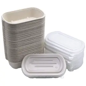 Birghtalk 680577566521 50 Pack 24oz Eco-friendly Bowls With Lids - Recyclable Paper To Go Por