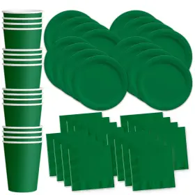 10287260 Birthday Galore Solid Dark Green Party Supplies Set Plates Napkins Cups Tableware Ki