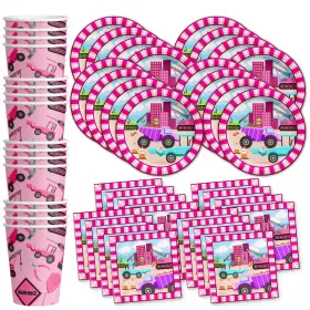 Birthday Galore 603016687304 Girl Pink Construction Trucks Party Supplies Set Plates Napkins Cups Ta Birthday Galore 603016687304 Girl Pink Construction Trucks Party Supplies Set Plates Napkins Cups Ta
