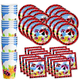Birthday Galore 603016687311 Little Lady Bug Party Supplies Set Plates Napkins Cups Tableware Kit