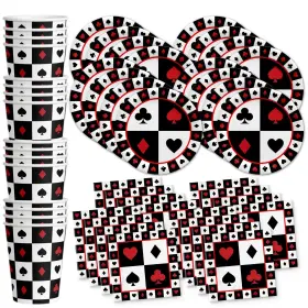 Birthday Galore 603016689285 Casino Card Night Party Supplies Set Plates Napkins Cups Tableware Kit