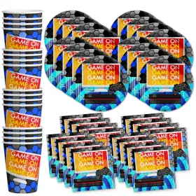 Birthday Galore 603016690373 Video Game On Party Supplies Set Plates Napkins Cups Tableware Kit For