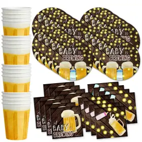 Birthday Galore 840106501557 A Baby Is Brewing Shower Party Supplies Set Plates Napkins Cups Tableware K
