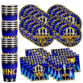 Birthday Galore 840106501694 Royal Blue Prince Party Baby Shower Supplies Set Plates Napkins Cups Ta Birthday Galore 840106501694 Royal Blue Prince Party Baby Shower Supplies Set Plates Napkins Cups Ta
