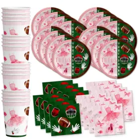 Birthday Galore 840106501724 Tutus Or Touchdowns Gender Reveal Party Supplies Set Plates Napkins Cups Tablewa