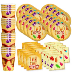 Birthday Galore 840106501731 Two Cool Summer 2nd Party Supplies Plates Napkins Cups For 16