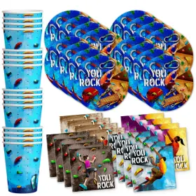 Birthday Galore 840106501847 Rock Climbing Party Tableware Supplies For 16 With Plates Napkins Cups Set