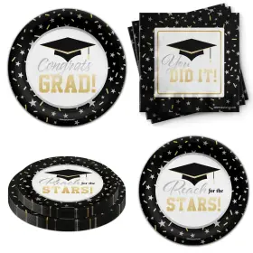 Birthday Galore 840106504220 Graduation Party Tableware Set Includes Plates Napkins Kit For 24