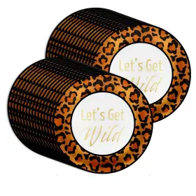 Birthday Galore 840106504435 Leopard Print Party Supplies - Get Wild Plates Large 9 Inch