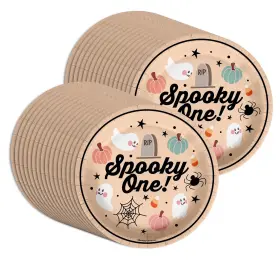 Birthday Galore 840106508570 Spooky 1st Party Supplies - Halloween Plates Large 9 Inch Paper