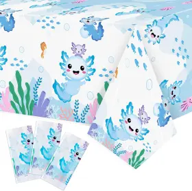 Fx-bc00107-p Bkeecten Axolotl Plastic Party Tablecovers - 3-pack Blue Cartoon Table