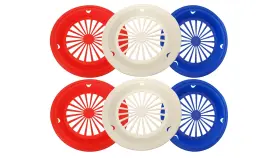 Black Duck Brand 426815645077 Set Of 6 Patriotic Reusable Plastic Paper Plate Holders For 9 Inch Plates Red White
