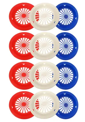Black Duck Brand 426815645084 Set Of 12 Patriotic Reusable Plastic Paper Plate Holders For 9 Inch Plates Red W