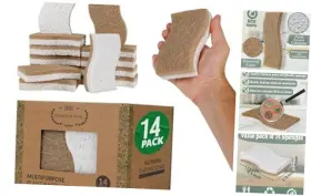 Brsp14 Bleeker And Rowe Natural Kitchen Sponge - Biodegradable Compostable Plant Based Coconut