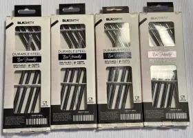 41124 Blksmith Durable Brushed Steel Finish 4 Sets Of Straws Black