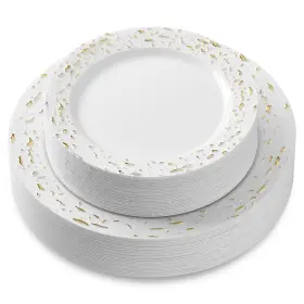 Bloomingoods 810067641159 50 Psc Disposable Plastic Plates For Party 25 7 Inch Appetizer And 10.5