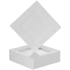 Bloomingoods 810067643016 Plastic Disposable Square Dessert Plates 50pack 6.5 Inches White Appetizer/sal