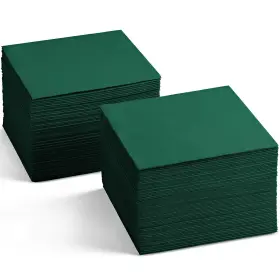 Bloomingoods Bg-cbn-gren/200 Linen-feel Colored Cocktail Napkins - Decortive Cloth-like Green Dessert And