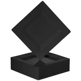 Bg-dppq10-blk Bloomingoods Bg-dppq10-blk/50 Plastic Disposable Square Dinner Plates 50-pack 9.5 Inches Bla