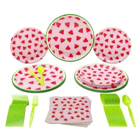 Blue Orchards 810022675618 Watermelon Party Supplies Packs 100 Pieces For 16 Guests -