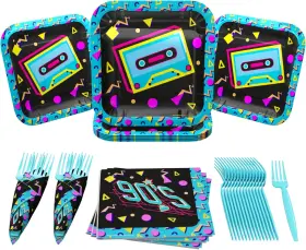 Avp2074 Blue Orchards 90s Value Party Supplies Pack 60 Pieces For 16 Guests -