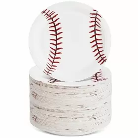 Blue Panda 194425000322 80 Pack Baseball Paper Plates For Sports Themed Birthday Party Supplies 9 In
