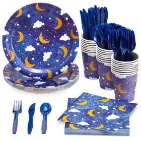 Blue Panda 194425012097 Twinkle Little Star Baby Shower Decorations With Paper Plates Napk Inch