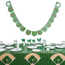 Blue Panda 194425211216 Baseball Birthday Party Pack Dinnerware Set And Banner Serves 24 171 Pieces