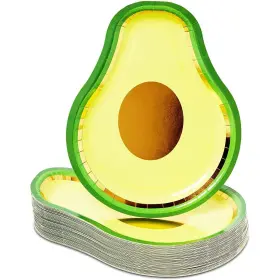Blue Panda 194425400689 Avocado Paper Plates For Birthday Party And Fiesta 7 X 10 In 48 Pack