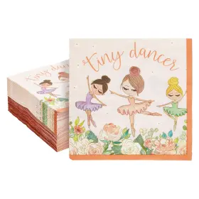 Blue Panda 194425577213 100 Pack Ballerina Napkins For Girls Birthday Party Baby Shower 6.5 In 2-ply