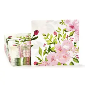 Blue Panda 843128116136 150 Pack Pink Floral Paper Napkins 13x13 Inches Flower Ideal For Br