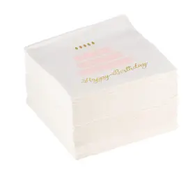Blue Panda 843128121208 100 Pack Happy Birthday Napkins 3-ply Gold Foil Disposable Cocktail Paper Na