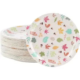 Blue Panda 843128126456 Disposable Plates - 80-count Paper Autumn Party Supplies For Appetize